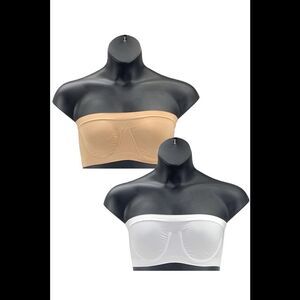 Rhonda Shear 2-pack Angel Seamless Underwire Bandeau Bra White/Nude -